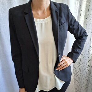 4. Banana Republic Blazer (Black, Wool Blend) Size 4 Petite
